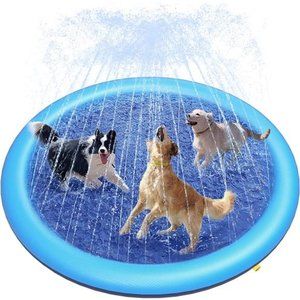 Dog Pool 67"Anti-Slip Dog Splash Pad for Large Dogs-BPA Free Thick Dog Sprinkler